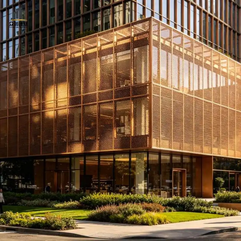  PVDF Coated Aluminum Expanded Mesh Facade | Custom Architectural Metal Cladding